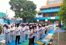 Siswa SDM Limas Simulasi Shalat Idul Fitri dan Shalat Jenazah