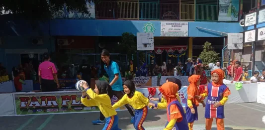 Seru dan Penuh Kompetisi Skyball Putri Cabang Lomba Limas Inspiring Competition (LIC) SD Muhammadiyah 15 Surabaya (SDM Limas) 2024 Antar TK/RA se-Surabaya