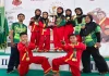 Pose Bersama Tim Tapak Suci Putra Muhammadiyah SD Muhammadiyah 15 Surabaya (SDM Limas) Saat Menerima Piala Juara Umum 3 Chusnan David Cup III Tingkat Nasional.