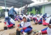 Antusias Peserta PLK kelas 4 SD Muhammadiyah 15 Surabaya (SDM Limas) Saat Belajar Menanam Tanaman di Perkebunan Puspa Lebo