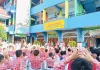 Semangat Senam Anak Indonesia Hebat di Halaman Sekolah Inspiratif SD Muhammadiyah 15 Surabaya (SDM Limas) (Ali/PWMU.CO)