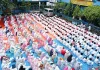 Suasana Gema Al-Kahfi, Momen Peringatan Hari Besar Islam (PHBI) Isra Mikraj di Halaman SD Muhammadiyah 15 Surabaya (SDM Limas). (Ali/PWMU.CO)