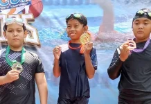 Arfa Zabir Alkhalifi Aflah Murid Kelas 5 KH Ibrahim SD Muhammadiyah 15 Surabaya (SDM Limas) Juara 2 Gaya Dada 25 Meter dan Finiser Gaya Bebas 25 Meter Level Kelas 5 dan 6 Putra Lomba Renang SNA Cup 2025. (Ali/PWMU.CO)