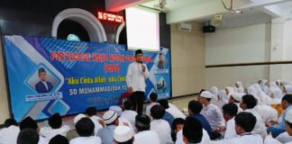 Ketua Majelis Dikdasmen dan PNF PDM Surabaya, Dikky Syadqomullah MHES, saat menyampaikan materi urgensi tauhid dalam Motivasi Bina Iman dan Taqwa SDM Limas. (Ali/KLIKMU.CO)