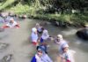 Keseruan Petualangan Peserta Outbound Murid SD Muhammadiyah 15 Surabaya (SDM Limas) di Lembah Pandawa, Pandaan, Pasuruan, Jawa Timur. (Ali/PWMU.CO)