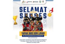 Atlet Tapak Suci SD Muhammadiyah 15 Surabaya (SDM Limas) yang meraih medali dalam Kejuaraan Nasional Piala Wali Kota Surabaya 2026. (Ali Shodiqin/Klikmu.co)